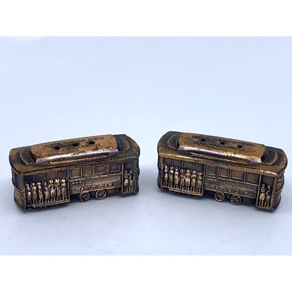 2 Sets Souvenir Salt Pepper Shakers San Diego Zoo San Francisco Cable Cars Vtg - Picture 5 of 10
